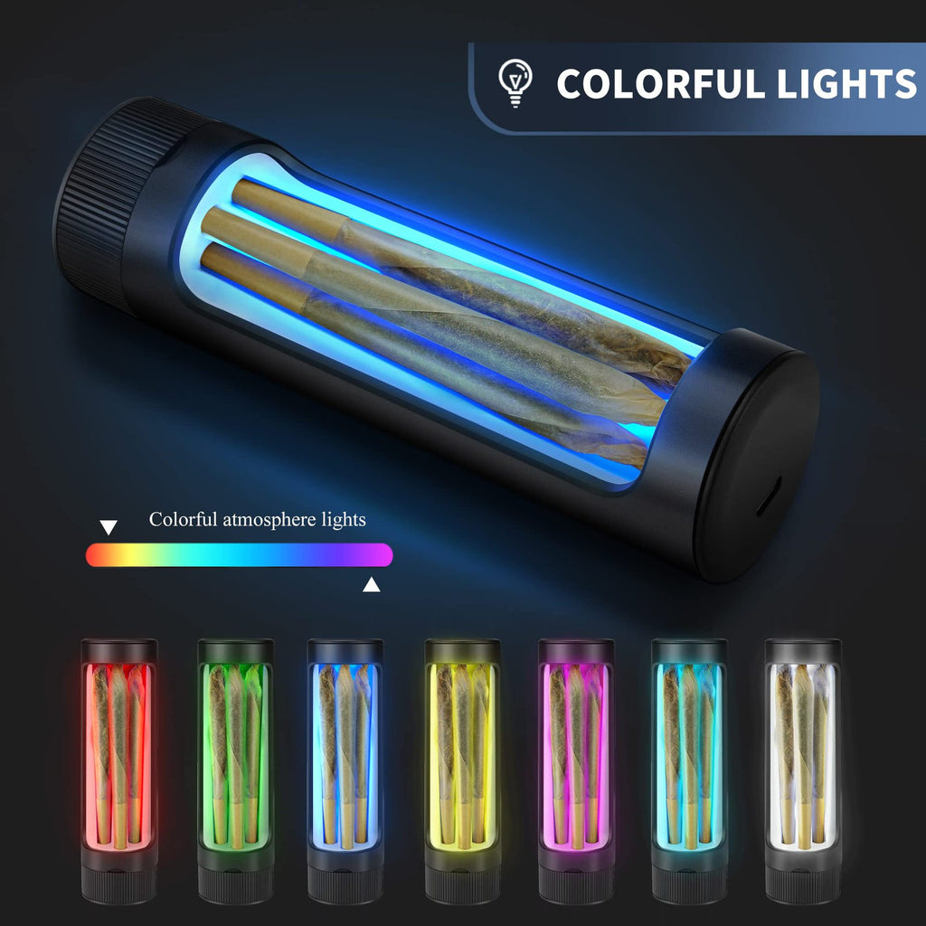 Acre Rechargeable 7 Colors Variable Light Horn Tube Cigarette Paper Box